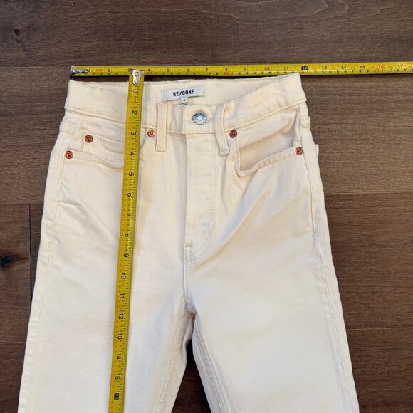 RE/DONE Womens Originals 90s High Rise Ankle Crop Jean size 23 Vintage White NWT - Picture 2 of 6